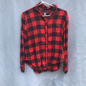 Aerie red and black flannel